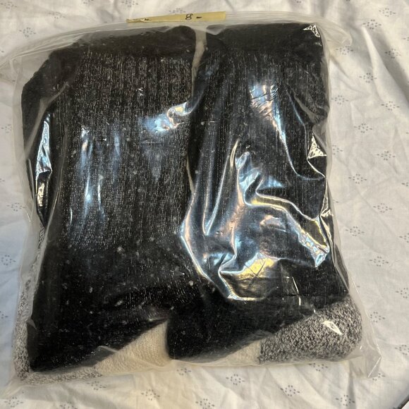 Cozy Wool Blend Boot Socks Pack Of 4 Pairs In Black & White Men L 9.5/12.5 - Picture 2 of 2